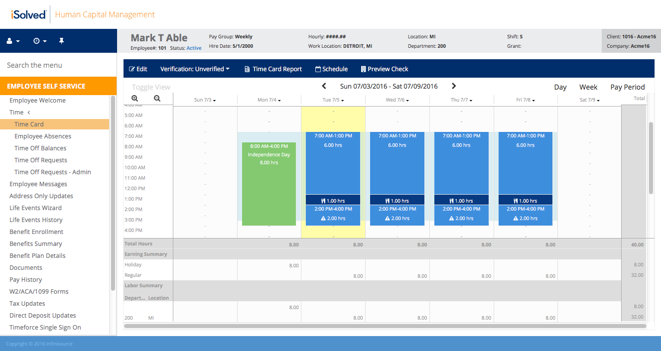 Time Attendance Software ISolved HCM