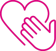 heart and hand waving icon